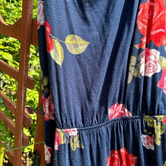 Maurice’s sundress floral maxi side slits.crochet back side strap. Sz L - Picture 2 of 6